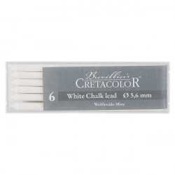 Cretacolor - Box of 6 Artists Leads 5.6mm - White Pastel