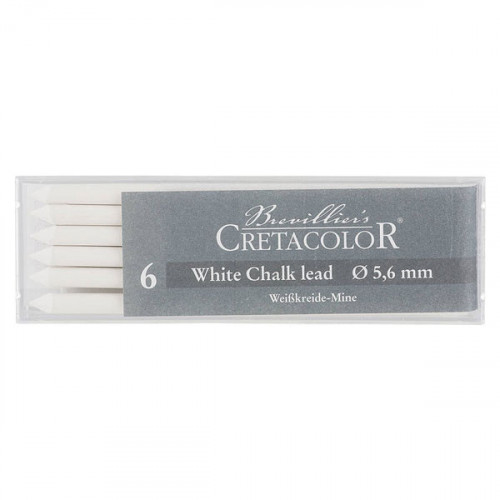 Cretacolor - Box of 6 Artists Leads 5.6mm - White Pastel