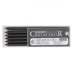 Cretacolor - Box of 6 Artists Leads 5.6mm - Graphite Leads - 4B