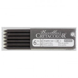 Cretacolor - Box of 6 Artists Leads 5.6mm - Graphite Leads - 6B