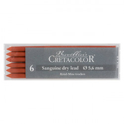 Cretacolor - Box of 6 Artists Leads 5.6mm - Sanguine - Dry