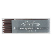 Cretacolor - Boîte de 6 Mines d'Artistes 5.6mm - Sepia - Clair - Sec