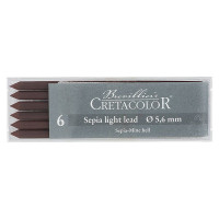 Cretacolor - Box of 6 Artists Leads 5.6mm - Sepia Light - Dry