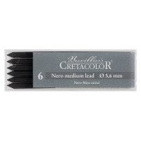 Cretacolor - Boîte de 6 Mines d'Artistes 5.6mm - Nero - Moyen