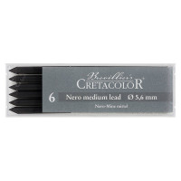 Cretacolor - Boîte de 6 Mines d'Artistes 5.6mm - Nero - Moyen