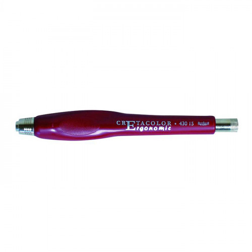 Cretacolor - Lead Holder for 5.6mm Leads - ERGONOMIC - Red - Plastic - With Sharpener