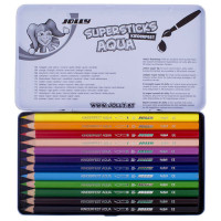 JOLLY - Supersticks Aqua - Coloured Pencils - 12 Pencils in Metal Box