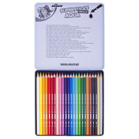 JOLLY - Supersticks Aqua - 24 Crayons de Couleur - Boîte Métal