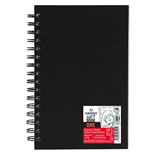 Canson® - Art Book™ One - Bloc Esquisse - Avec Spirales - 80 Feuilles - 100 g/m² - Environ A3 (27,9 x 35,6 cm)