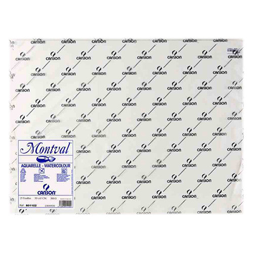 Canson® - Montval® - Papier Aquarelle - Feuille de 50 x 65 cm - 300 g/m²