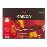 Canson® - Figueras® - Papier pour Huile & Acrylique - Grain Toilé - Bloc de 10 Feuilles - C1C - 24 x 33 cm - 290 g/m²