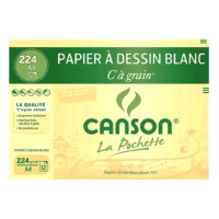 Canson® - "C" à Grain® (CAG) - Pochette de 12 Feuilles - 224 g/m² - Format A4