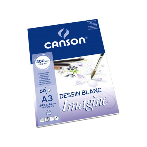 Canson® - Imagine - Mix Media Paper - Block of 50 Sheets - 200 gsm - A3 Size