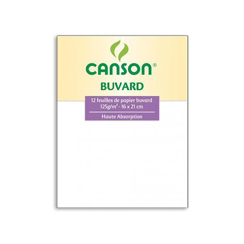 Canson® - Blotting Paper - Light Grain - Pack of 12 Sheets - 16 x 21cm - 125 gsm