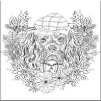 NIDART - Coloring Panel - 30x30 - Dog 3