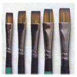 NIDART - Lagune - Synthetic Brush - Dark Golden Fiber - Flat - Acrylic, Watercolor & Oil
