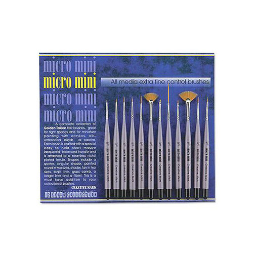 NIDART - Set of 12 Brushes - Micro Mini - Acrylic, Gouache & Watercolor