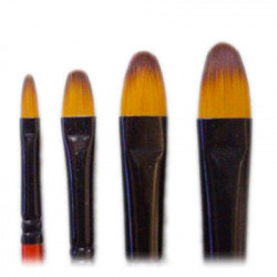 NIDART - Ebony - Brush - Synthetic Fibers TEIJIN - Almond - N8 & N12 - Acrylic, Watercolor & Oil