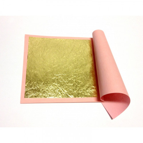 Book of 25 Golden Leaves - 22 Carats - "Adhesive" Sheets
