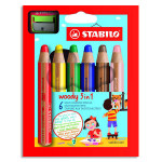 STABILO - Woody 3in1 - Set de 6 + 1 Taille-Crayon XXL