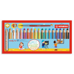 STABILO - Woody 3in1 - Pack of 18 + 1 XXL Sharpener + 1 Brush