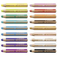 STABILO - Woody 3in1 - Pack of 18 + 1 XXL Sharpener + 1 Brush