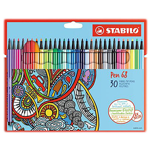 STABILO - Pen 68 - Fine / Medium Felt - 1MM - Pack of 30