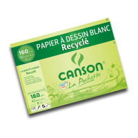Canson® - Pochette Dessin - Recyclé - Blanc - 8 Feuilles - 160 g/m² - Format A3