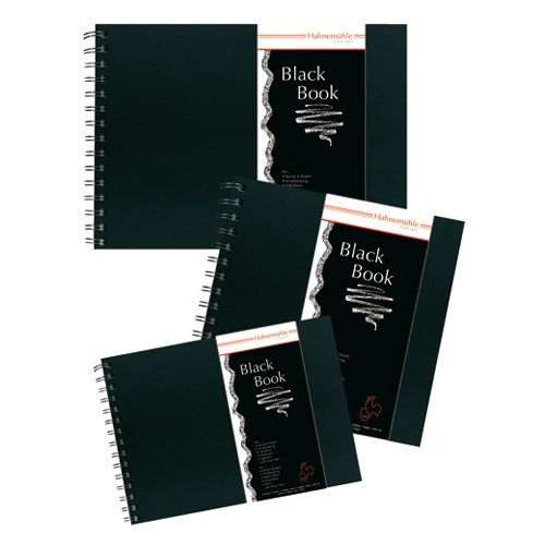 Hahnemühle - Black Books - Grain Torchon - Avec Spirales - 250 g/m²