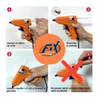 Cléopâtre - Cléo'GUN FIX - Pistolet à Colle + 2 Bâtons de Colle