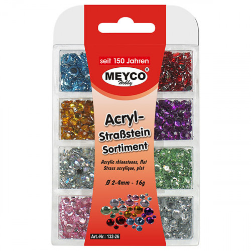 MEYCO - Assortiment de Strass en Acrylique - 2/4mm - 16g