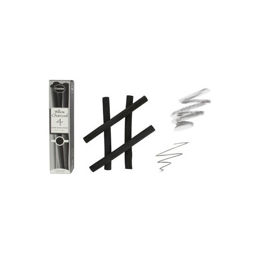 Willow Charcoal - Boite de 4 Fusains - 10-15mm - Gros Buisson