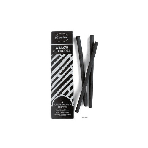 Willow Charcoal - Boite de 5 Fusains - 6mm - Petit buisson