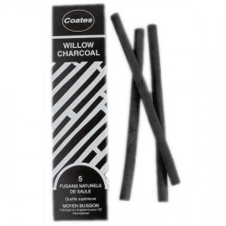 Willow Charcoal - Boite de 5 Fusains - 8mm - Moyen buisson