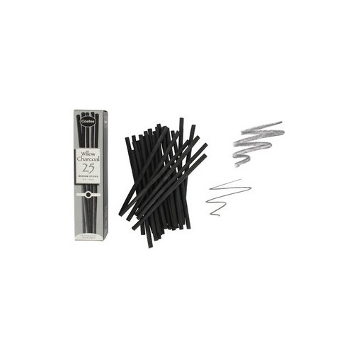 Willow Charcoal - Box of 25 Charcoals - 6mm - Small