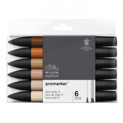 Winsor & Newton - ProMARKER - Set de 6 - TONS DE CHAIR - SET 2
