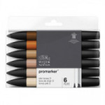 Winsor & Newton - ProMARKER - Set de 6 - TONS DE CHAIR - SET 2