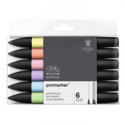 Winsor & Newton - ProMARKER - Set of 6 - PASTEL TONES