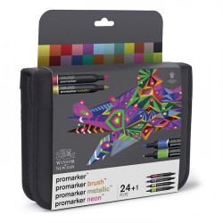 Winsor & Newton - ProMARKER - Wallet of 24 - MIXED MARKER SET