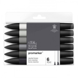 Winsor & Newton - ProMARKER - Set of 6 - NEUTRAL TONES