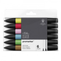 Winsor & Newton - ProMARKER - Set de 6 - TONS MOYEN