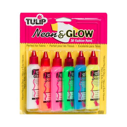 TULIP - 3D Paint - All Types of Surfaces - Lot of 6 x 37ml - Neon & Glow