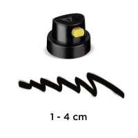 MOLOTOW - Sray CAP - 9004 - Flat Jet "Artist 1" (Black / Yellow) - Wide Jet - By Unit & Bag of 100