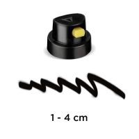 MOLOTOW - Sray CAP - 9004 - Flat Jet "Artist 1" (Black / Yellow) - Wide Jet - By Unit & Bag of 100