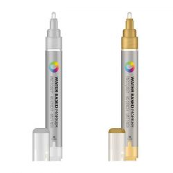 Montana Colors - MTN Water Based - Paint Marker - Tip 3mm - Gold or Silver