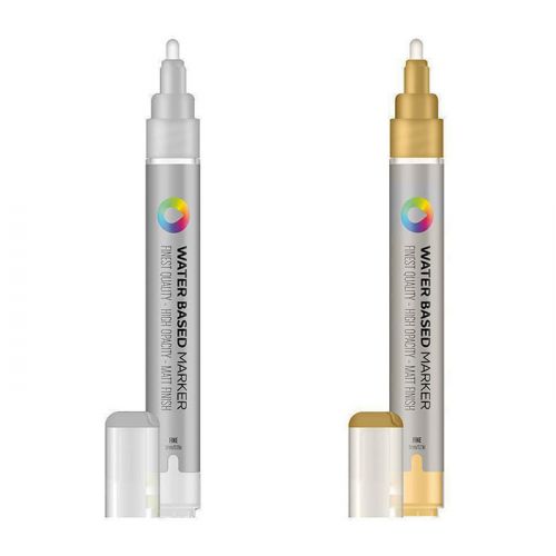 Montana Colors - MTN Water Based - Paint Marker - Tip 3mm - Gold or Silver