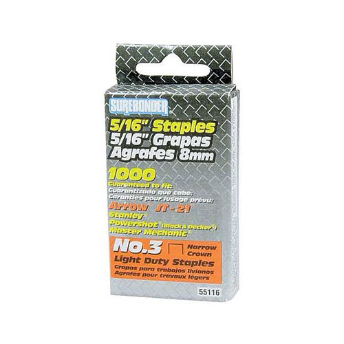 FPC Corporation - SUREBONDER - Agrafes pour Agrafeuse Murale - Light Duty - 5/16" - Boîte de 1000