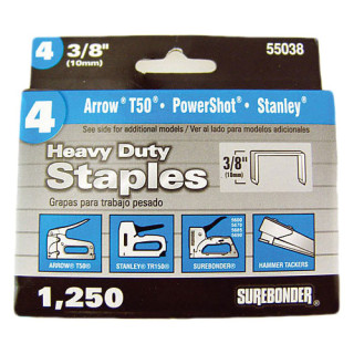 FPC Corporation - SUREBONDER - Staples for Wall Stapler - Heavy-Duty - 3/8" - Box of 1250