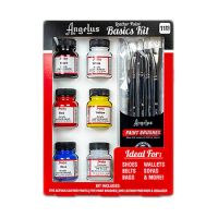 Angelus - Leather Paint - Kit of 6 x 1OZ + 5 Brushes