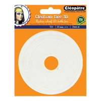 Cléopâtre - Cléofoam Tape 3D - Ruban Double-Face Mousse - 10mm x 2mm x 5M